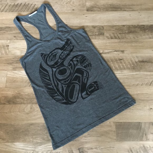 Canadian Werewolf Cotton Blend Racerback Tank Top - Picture 3 of 13